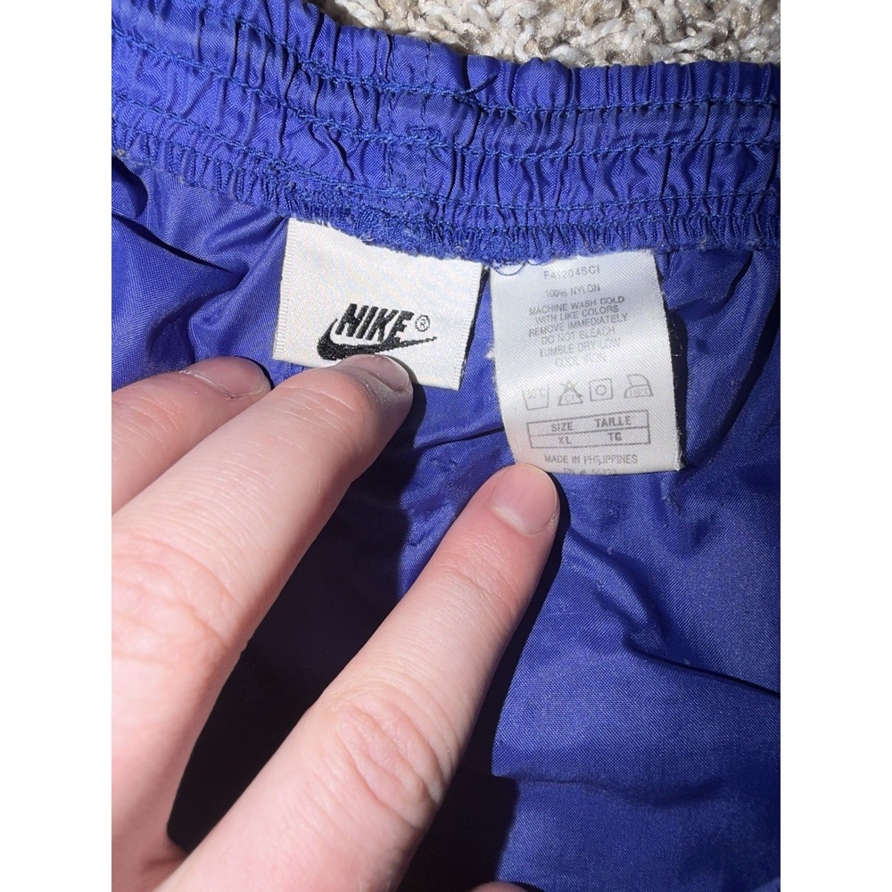 Vintage 90s Nike White Tag‎ Nylon Track Pants Blue Windbreaker XL Baggy Zip RARE